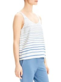 Theory - Stripe Silk Tank Top at Saks Off 5th